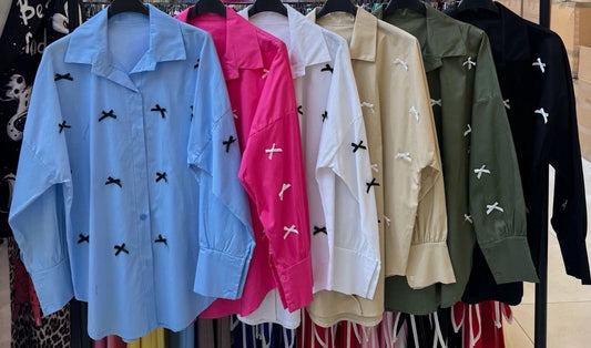 Knitwear Collection WS25 - Bowknot cotton shirt