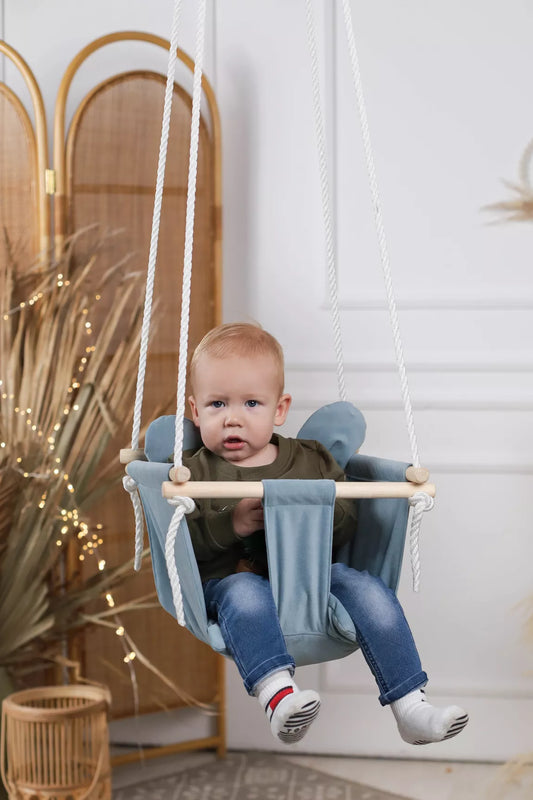 Teddy Bear toddler swing - blue