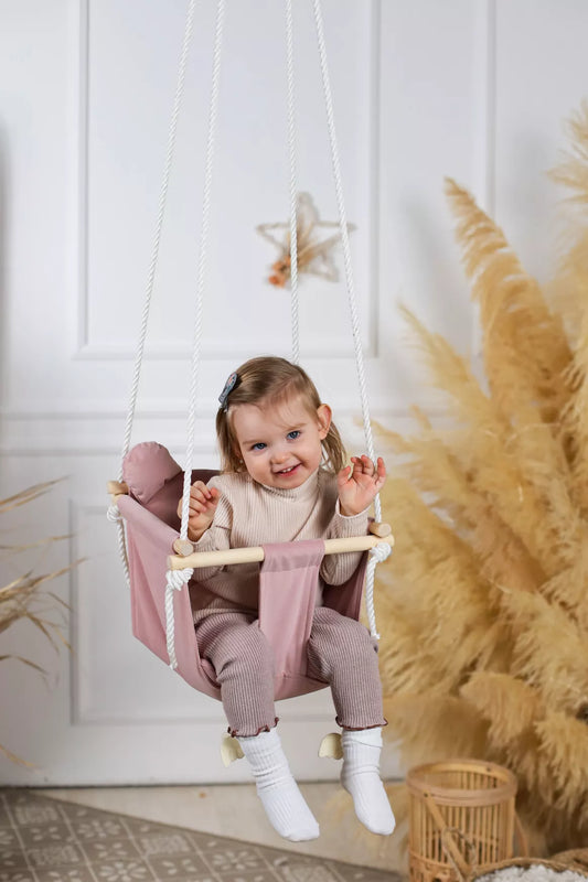 Teddy Bear toddler swing - pink