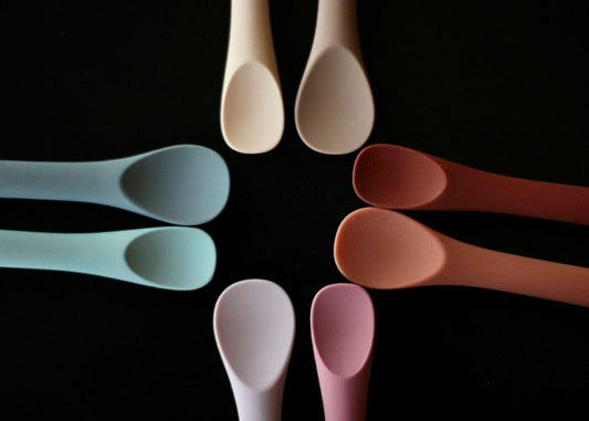 Weaning spoon set with case - pink