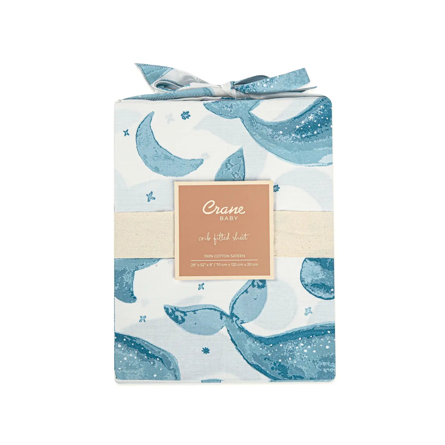 Caspian Crib Sheet (Whale) + Quilted Change Pad Cover