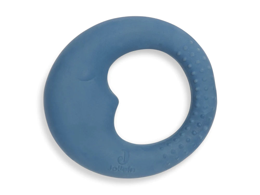 Teething Ring Rubber Moon - Jeans Blue