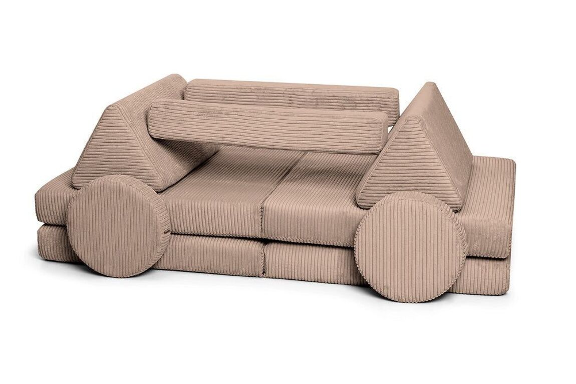 SHAPPY Play Sofa PURE CORD - Mini + Maxy - chocolate