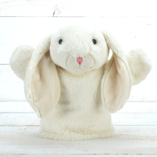 Bunny Soft Toy Hand Puppet Plush Cream - 23cm