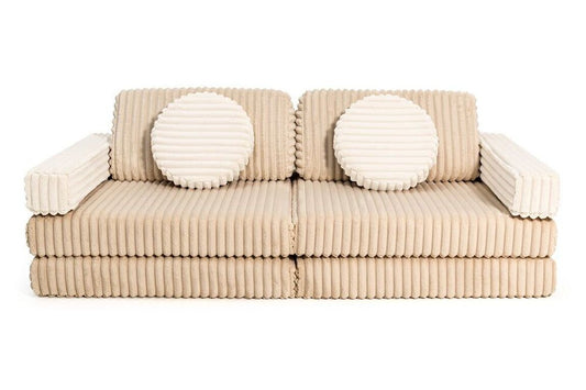 SHAPPY Play Sofa CORD WAFFLE - brown sugar