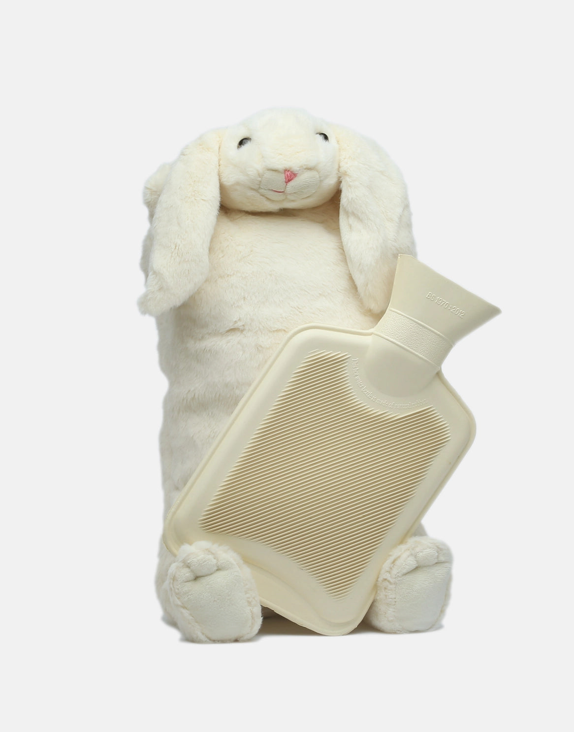 Bunny Pyjama Case/Hot Water Bottle Plush Cover Cream - 39cm
