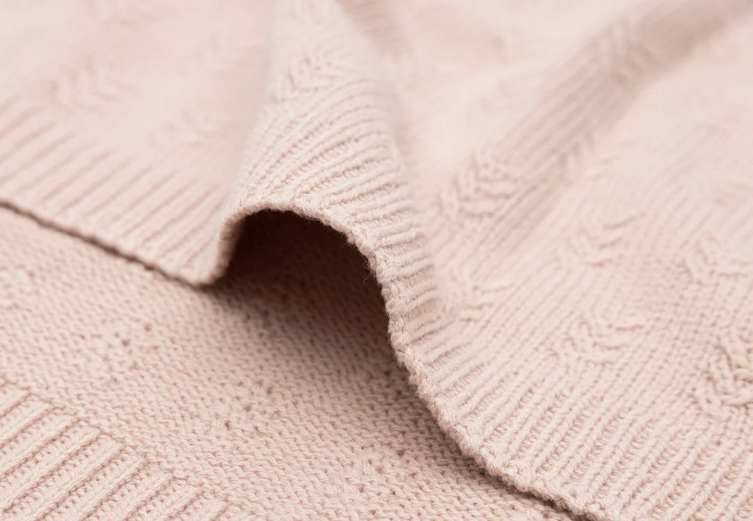 Baby Blanket Grain Knit - Wild Rose