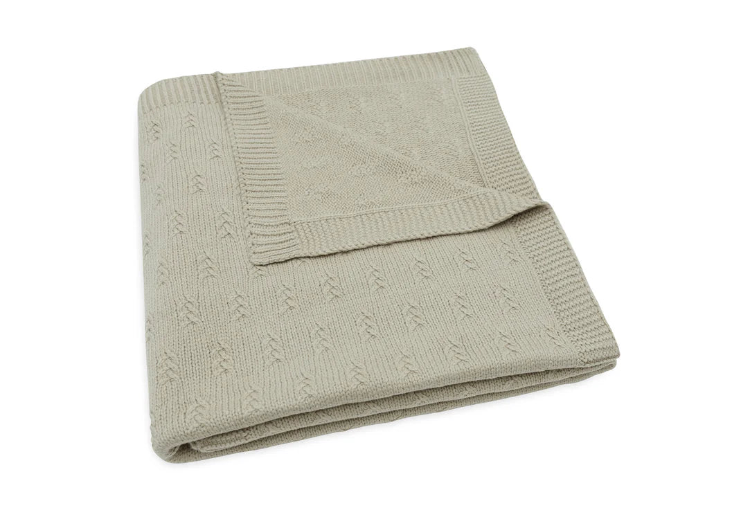 Baby Blanket Grain Knit - Olive Green