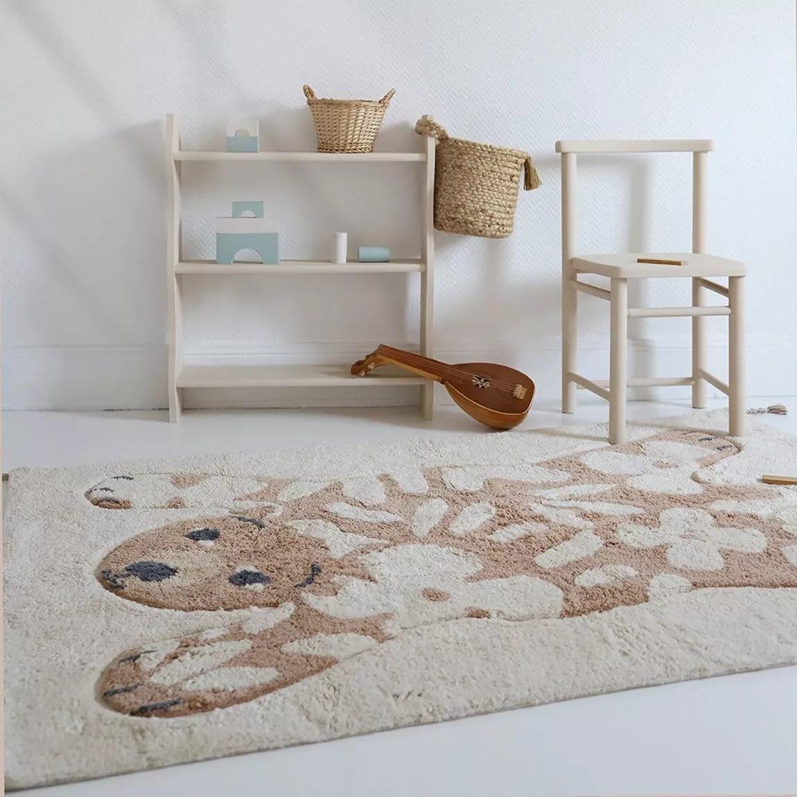 FLOWERBEAR washable children's rug made of cotton