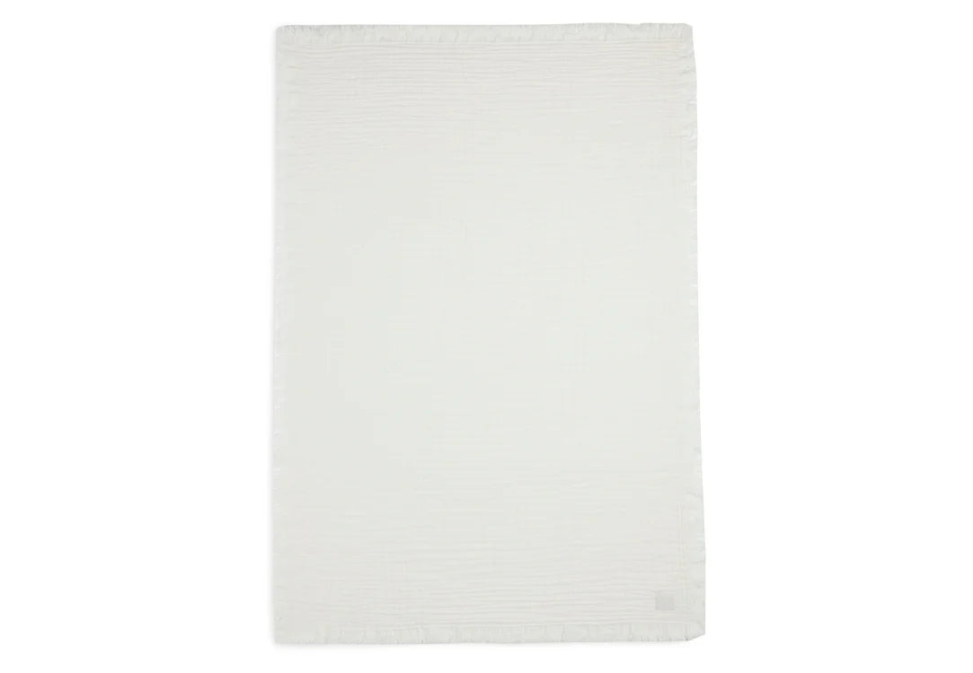 Blanket Cradle Muslin Fringe - Ivory