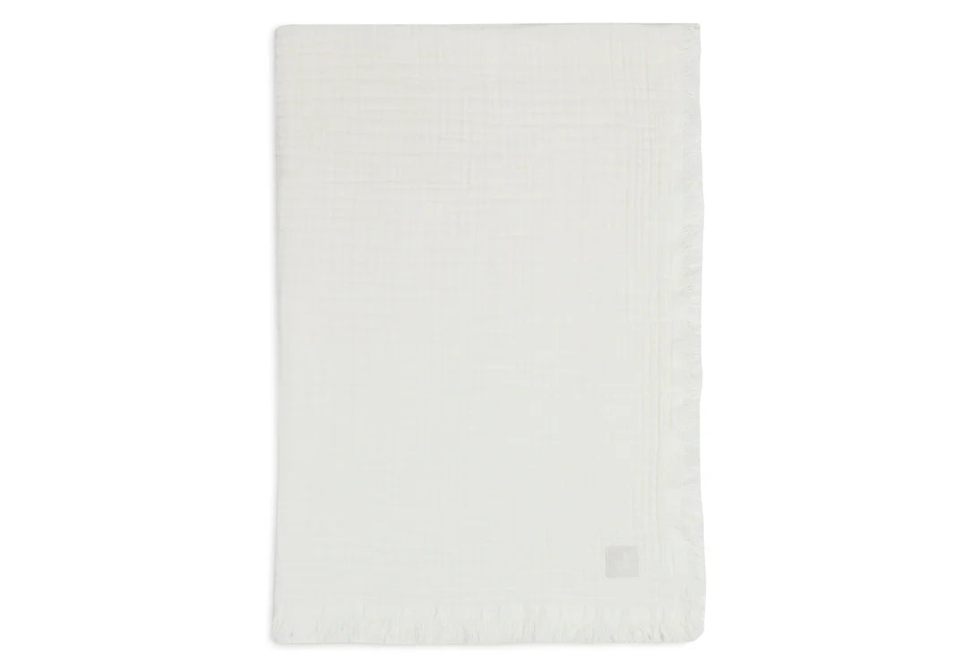 Blanket Cradle Muslin Fringe - Ivory