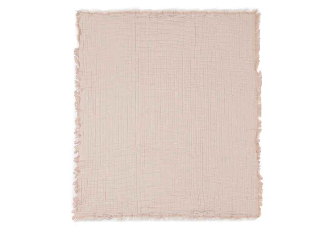 Blanket Cot Fringe Moonstone/Ivory - GOTS