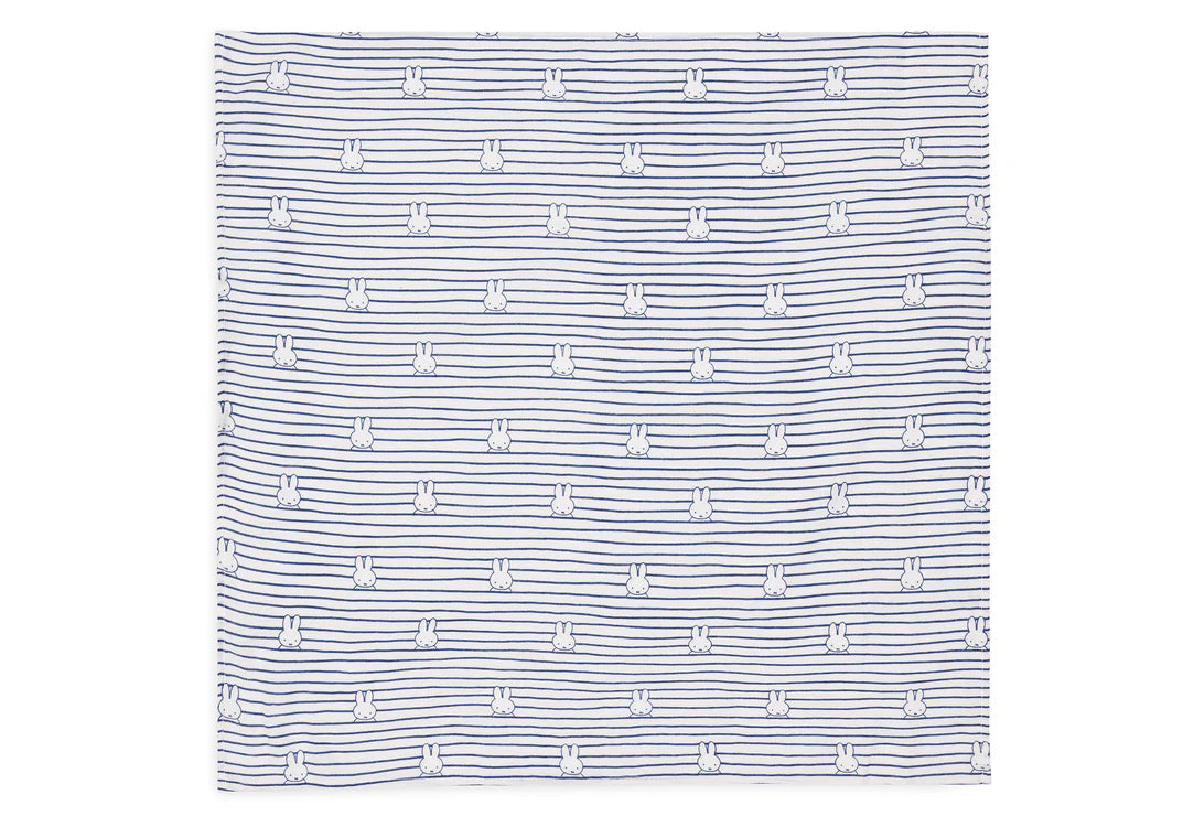 Swaddle Muslin 115x115cm Miffy Stripe - Navy - 2 Pack