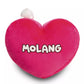 MOLANG heart-shaped pillow 42x27cm with MOLANG soft toy 10cm