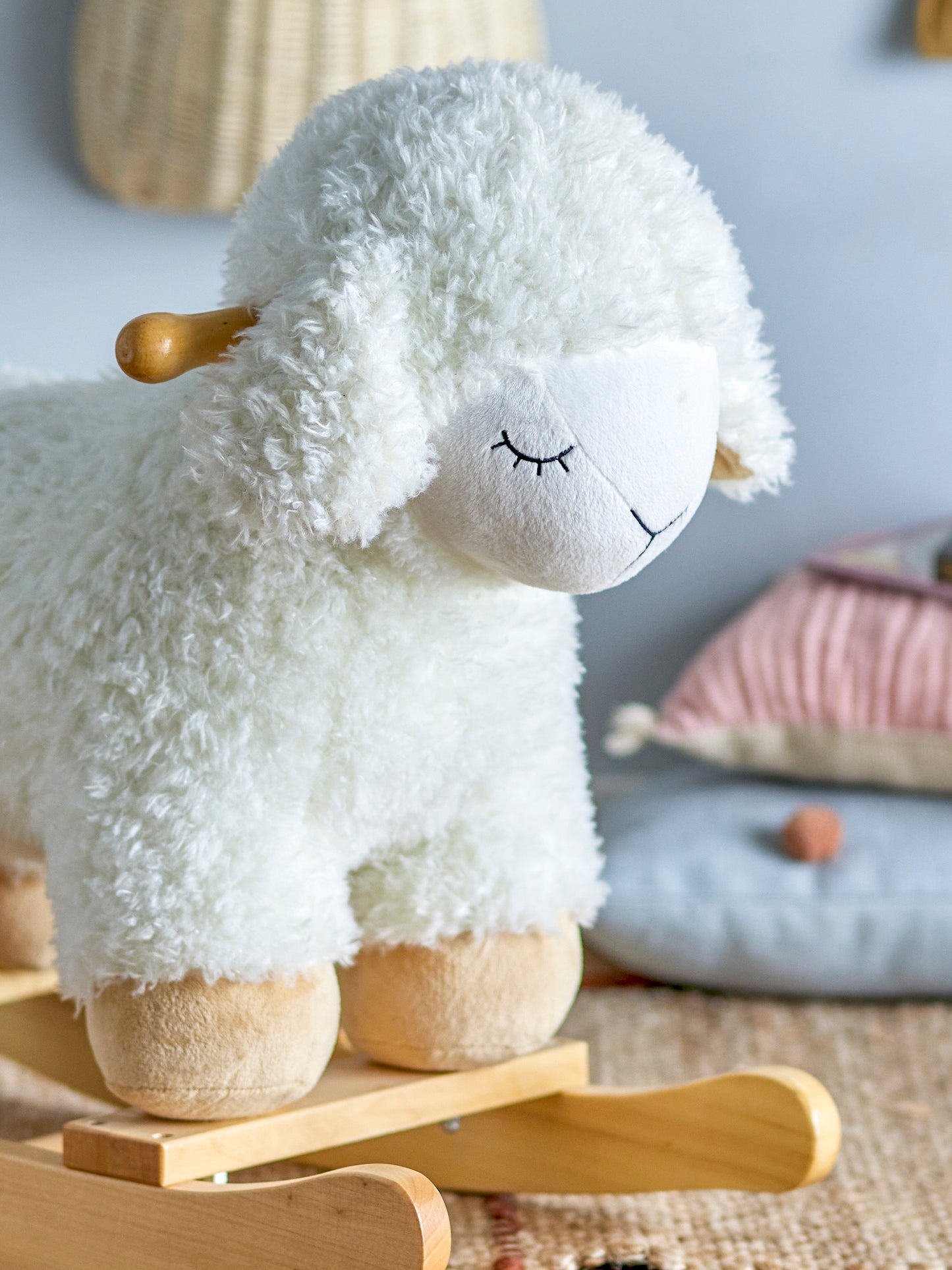 Laasrith Rocking Toy, Sheep, White, Polyester