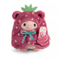 Set of cuddly toy rabbit Pibu 8cm with soft ice cream and strawberry costume in a gift box 8.5x6.5x10cm