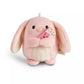 Set of cuddly toy rabbit Pibu 8cm with soft ice cream and strawberry costume in a gift box 8.5x6.5x10cm