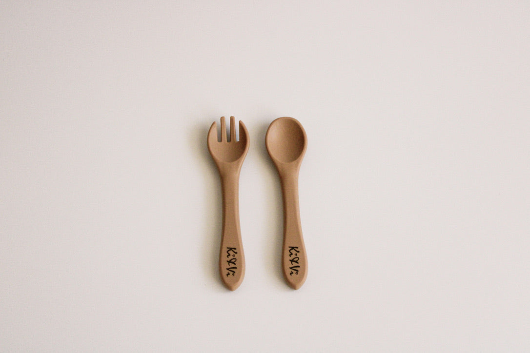 My Cutlery Set in Taupe & Spice Pumpkin