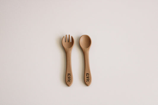My Cutlery Set in Taupe & Spice Pumpkin