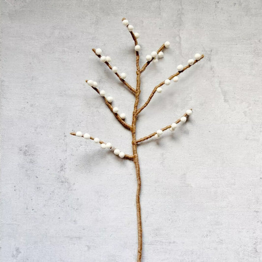 White berry felt branch