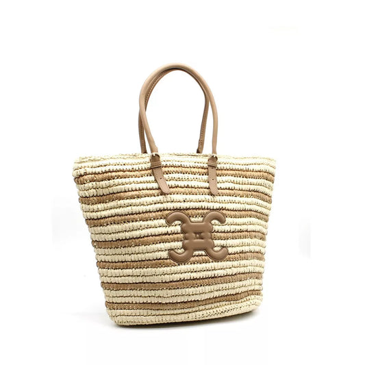 Striped Woven shopping bag