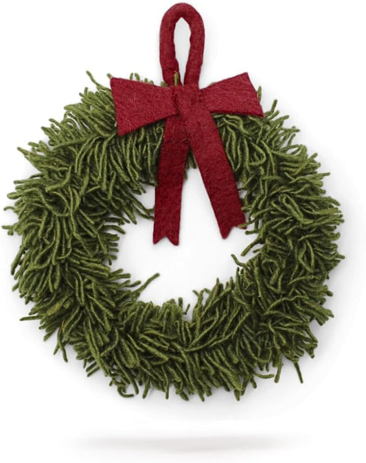 Classic Christmas Wreath with Red Bow