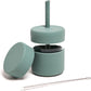 Kids Glass Cup with Straw and Food Container  - Happy Camper