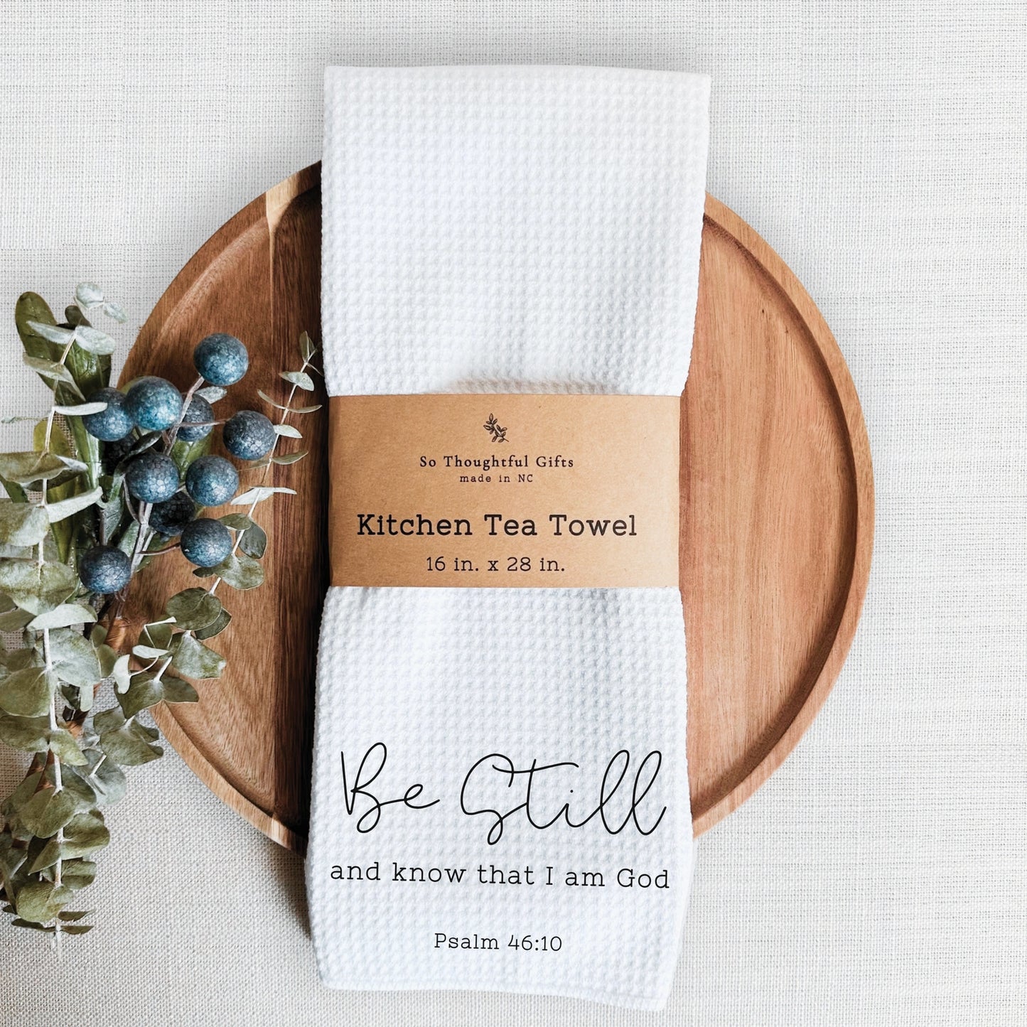 Scripture Dish Towel - Psalm 46:10 | Kitchen Towel