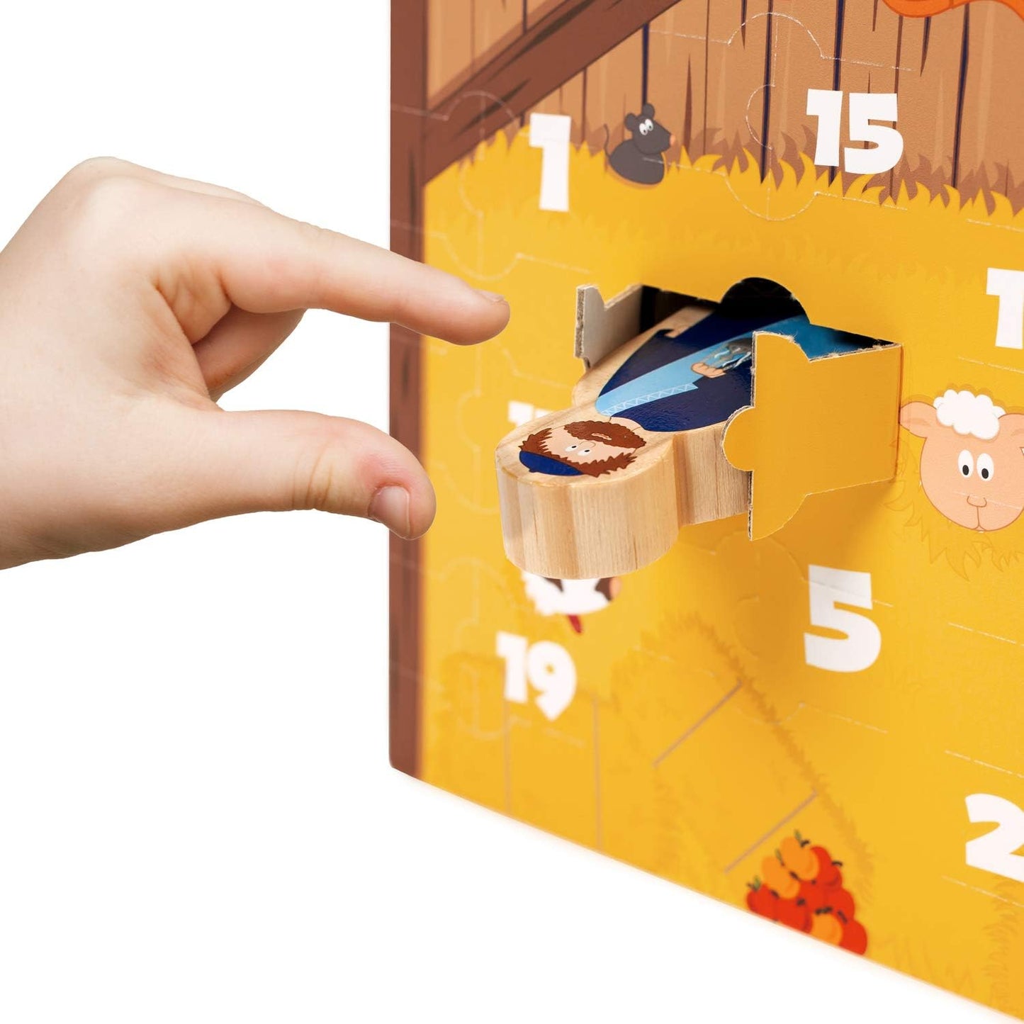 Wooden Nativity Advent Calendar with Carry Play-Case
