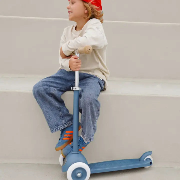 Eco Scooter with pin & Ride basket - Deep Sea