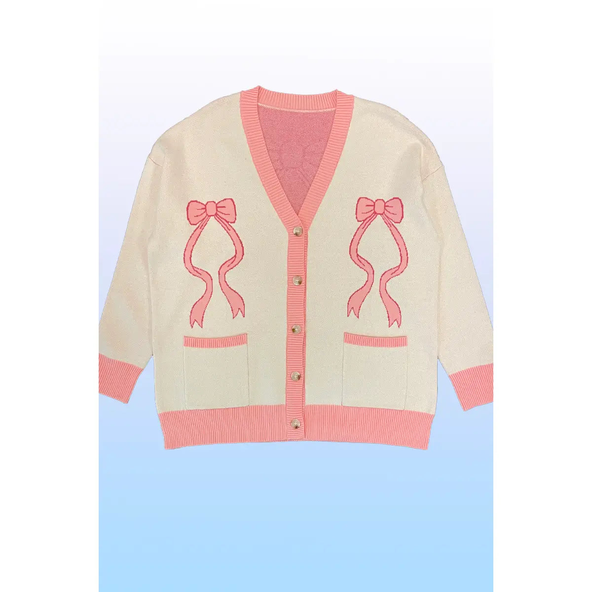 Varsity Knit Bow Cardigan