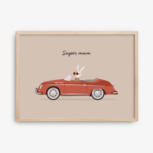 Super Mum Driving Poster, Premium Giclee Poster