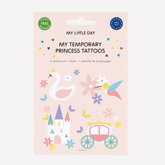 Sheet of 8 Princess Tattoos