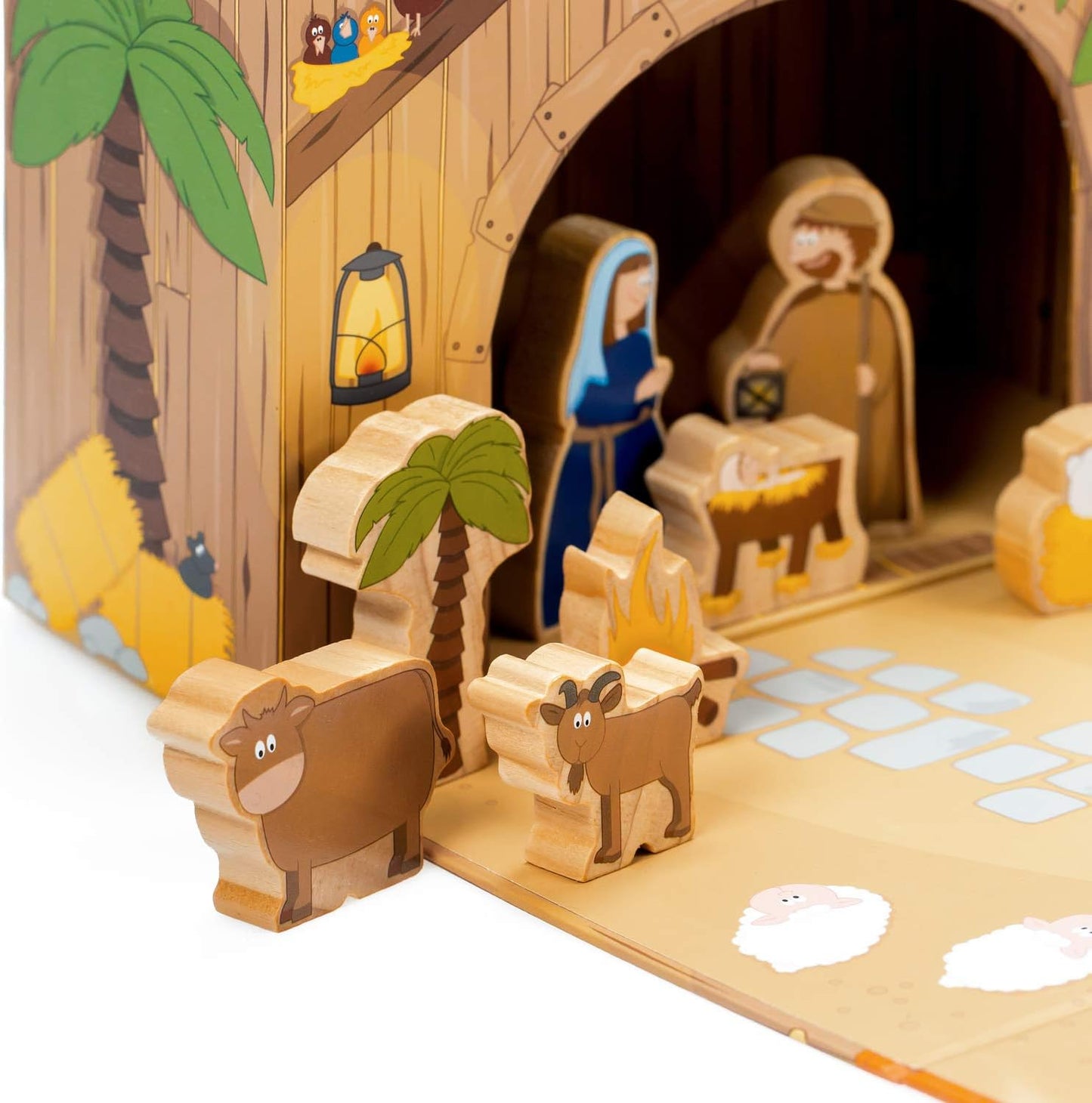 Wooden Nativity Advent Calendar with Carry Play-Case