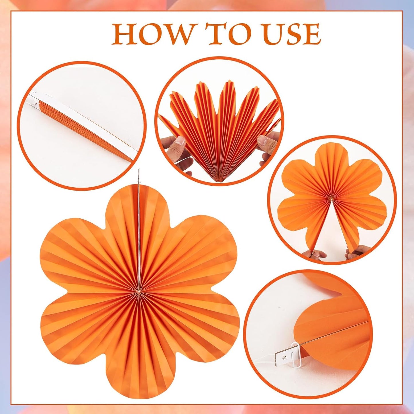 Pack of 9 Paper Fan Flowers