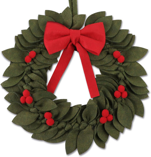 Felt Christmas Wreath with Red Bow