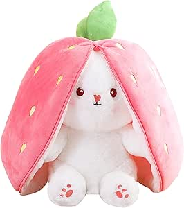 Reversible Strawberry Bunny Cuddly Toy
