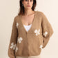 Knitwear Collection WS25 - Bowknot cardigan with pearls - Camel