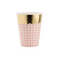 Gingham Cups with Gold Scallop