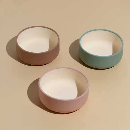 Pack of 3 Silicone Bowls in Pastel Colors