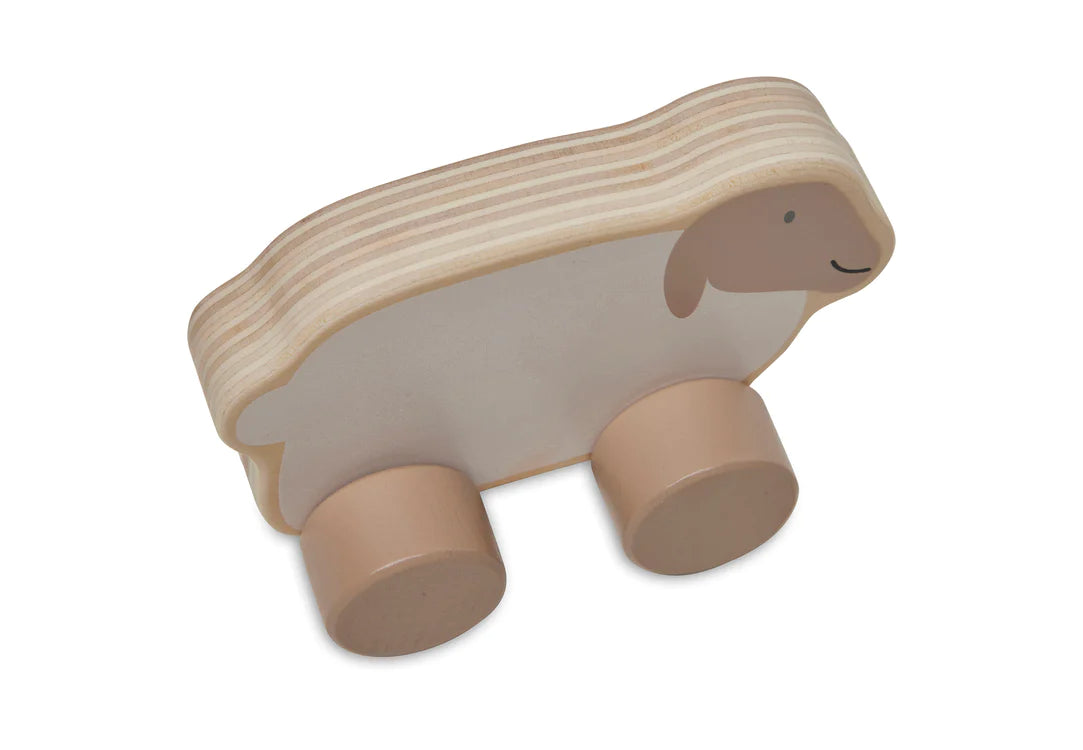 Wooden Toy Car Farm Lamb
