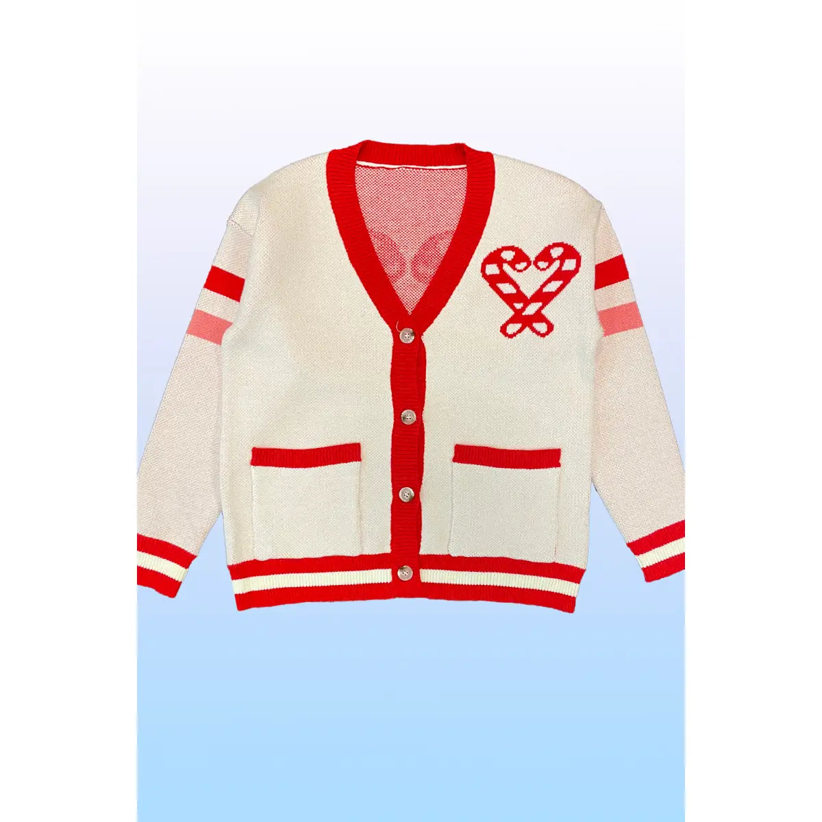 Candy Cane Varsity Cardigan