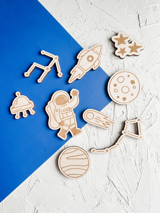 Space Wooden Play Pieces