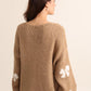 Knitwear Collection WS25 - Bowknot cardigan with pearls - Camel