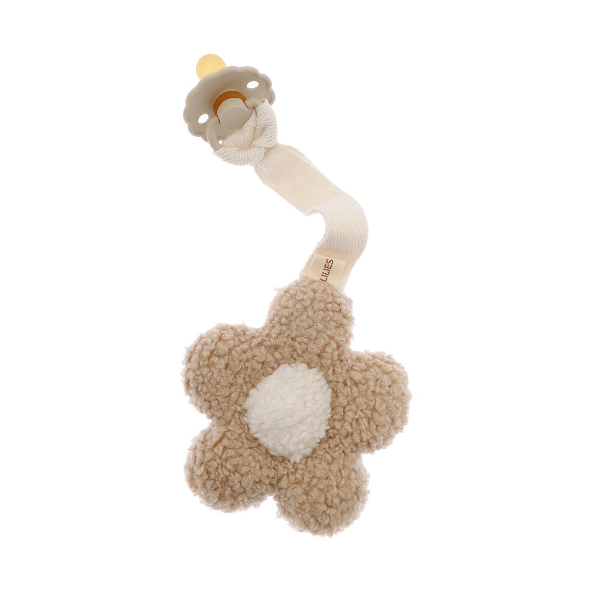 Pacifier plush clip Daisy - Sand