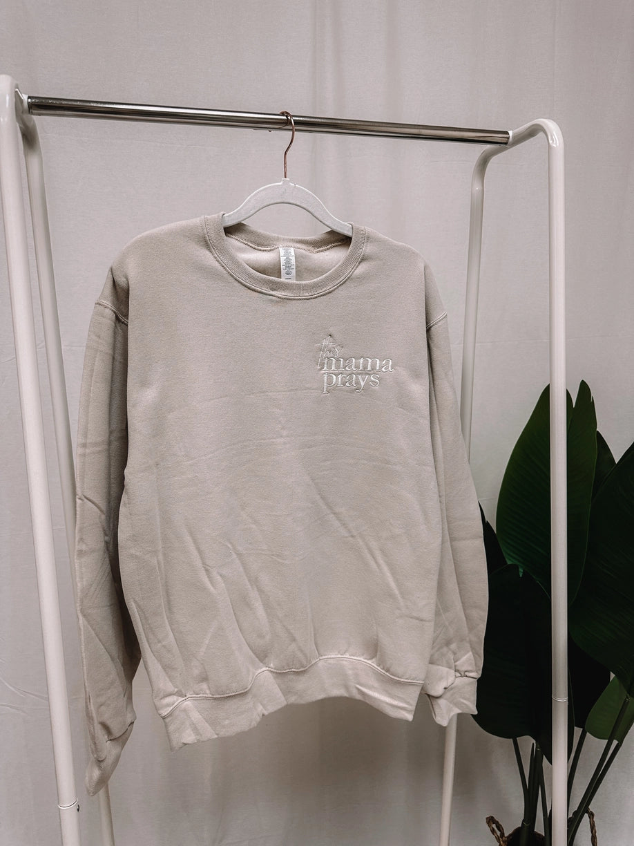 Embroidered 'This Mama Prays' Sweatshirt