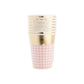 Gingham Cups with Gold Scallop