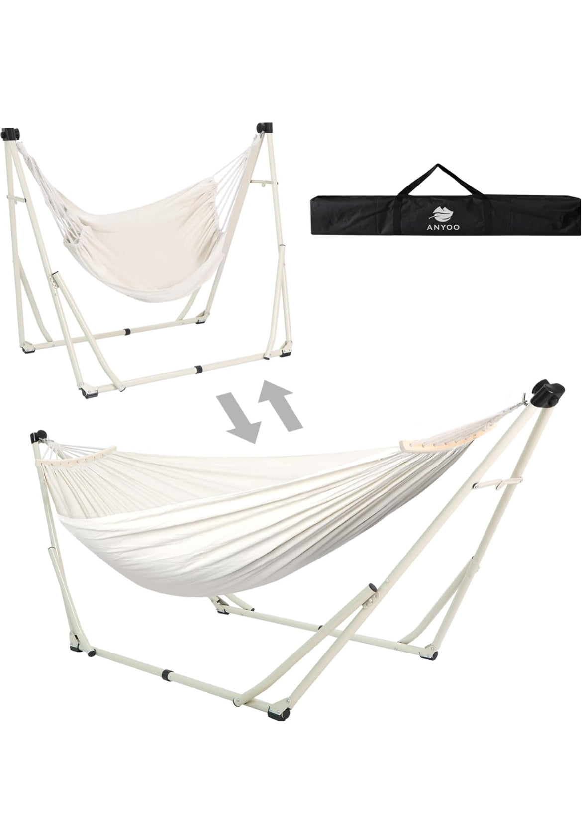 Portable 2-1 Canvas Swing and Hammock