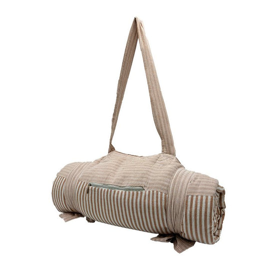 Beige Stripes - XXL picnic blanket - picnic mat 180×150 cm