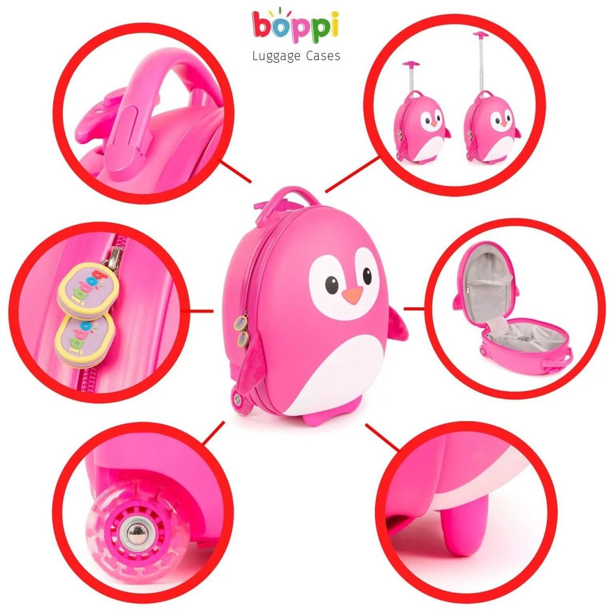 Boppi - children's trolley - penguin (pink)